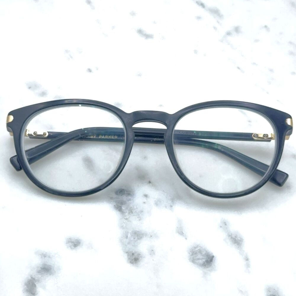 Warby Parker Hugo 3102 Black w/ Gold Full Rim Eyeglasses Frames Only 50-21-140